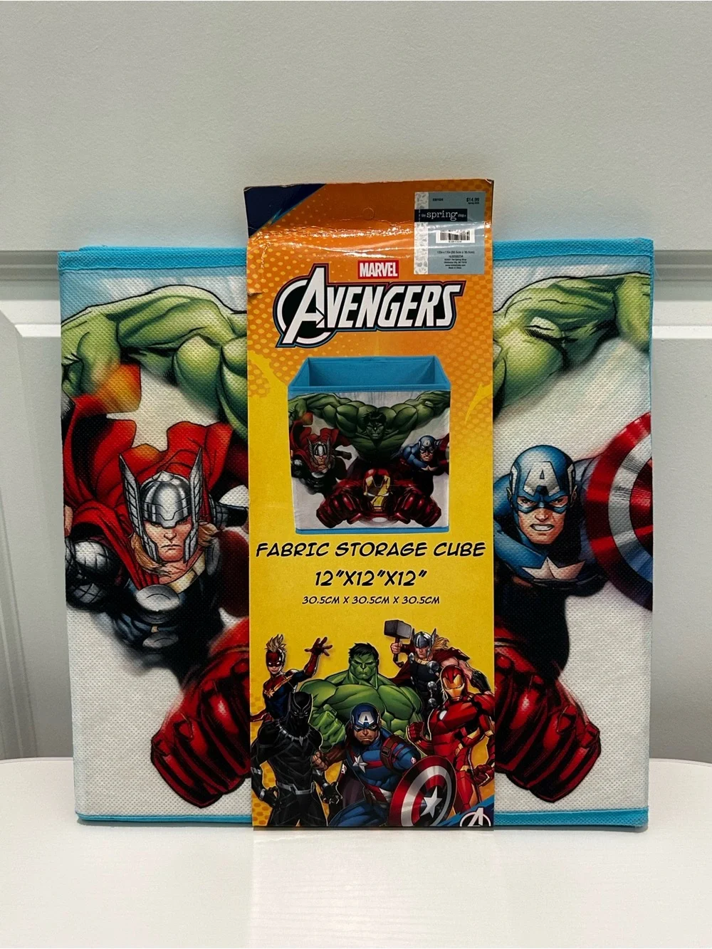 Marvel Avengers Fabric Storage Cube 12x12 Hulk Thor Captain America Iron Man New